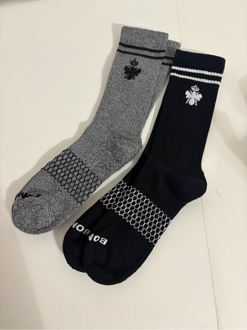 Bombas Men's Athletic Crew Socks - Black & Gray
